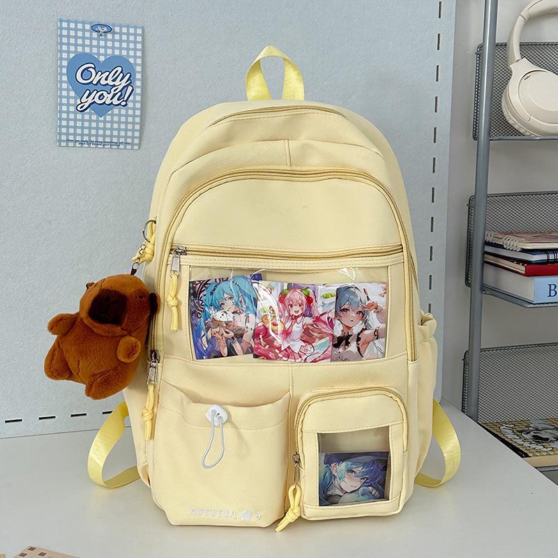 Schoolbag Japanese ins schoolbag large capacity high value fashion versatile transparent pain bag junior high school high school student backpack
