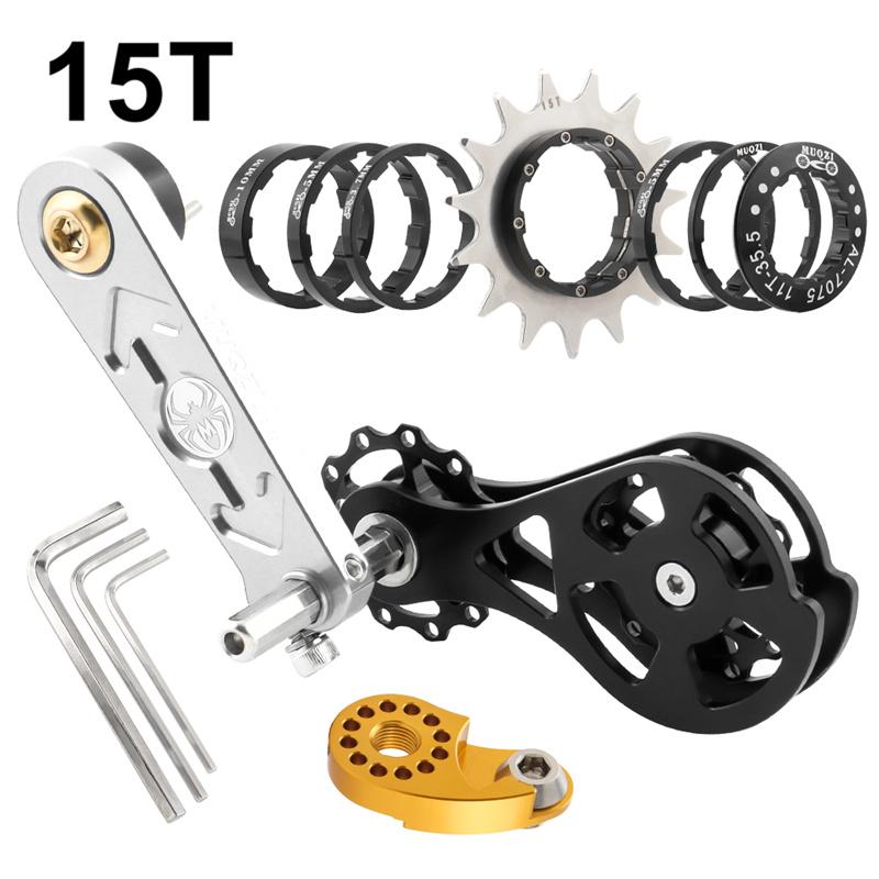 MUQZI Fahrradkassetten-Umrüstsatz 12t-22t Single Speed Kassettenritzel und Kettenspanner für MTB Rennrad