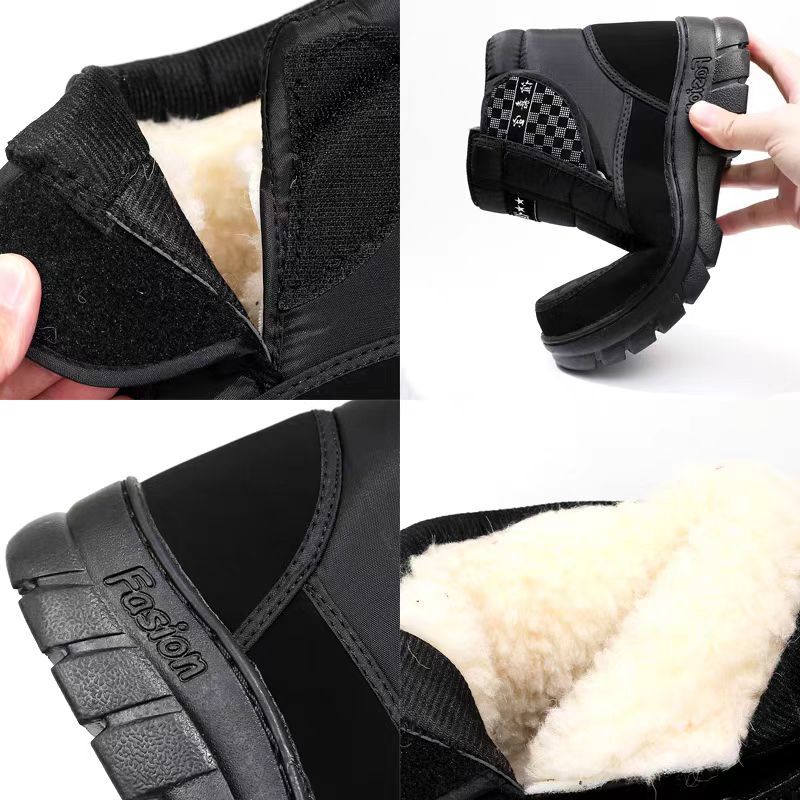 Winter cotton shoes men's outdoor snow boots thickened thick-soled lightweight non-slip cotton shoes velvet warm men's shoes