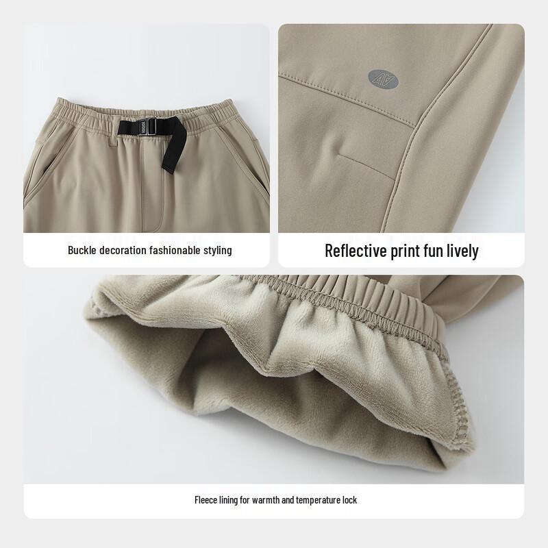 Annil Boys' 2025 Winter Fleece-Lined Casual Pants