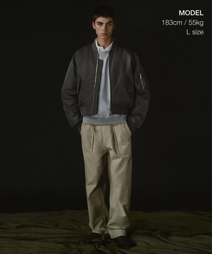 Musinsa Standard Short Ma-1 Bomber Jacket [Dark Grey]
