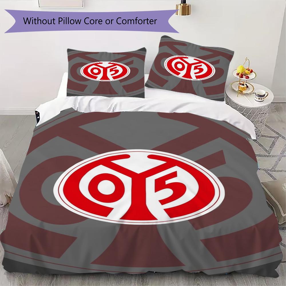 FSV Mainz 05 Pattern Bedding Uilt Set Uilt Cover Pillowcase Home Decoration Birthday Gift (1 * Duvet Cover + 2 * Pillowcase Without Core)