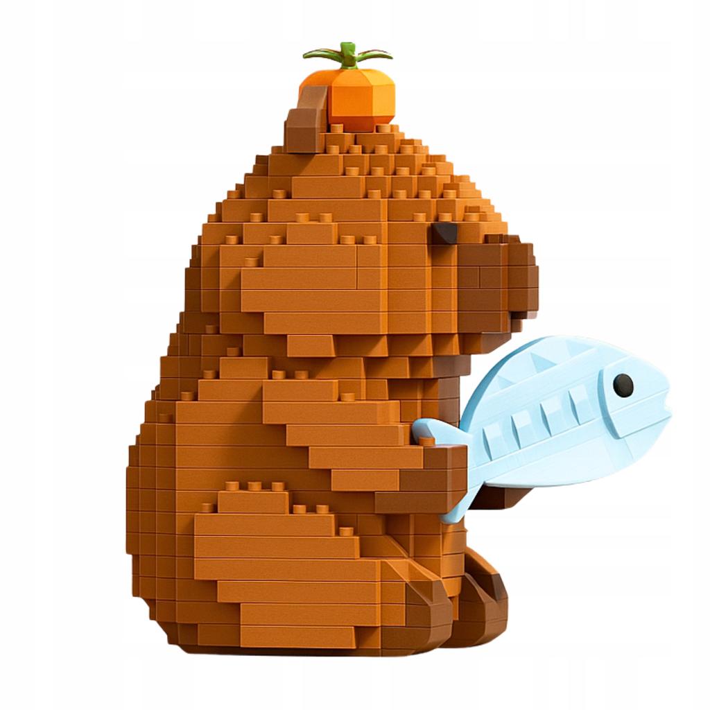 Capybara Construction Blocks Capybara Fish Apple Block Set Figure