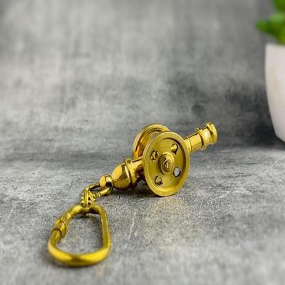 Tun de alamă, Breloc Războiul Mondial, Cadou pentru bărbați și femei | Elegant, Portabil Inel de chei din alamă solidă, Cadou de inițiere a comunicării