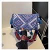 Ethnic-style Single-shoulder Bag Fashionable Small Square Bag Tassel Crossbody Small Bag