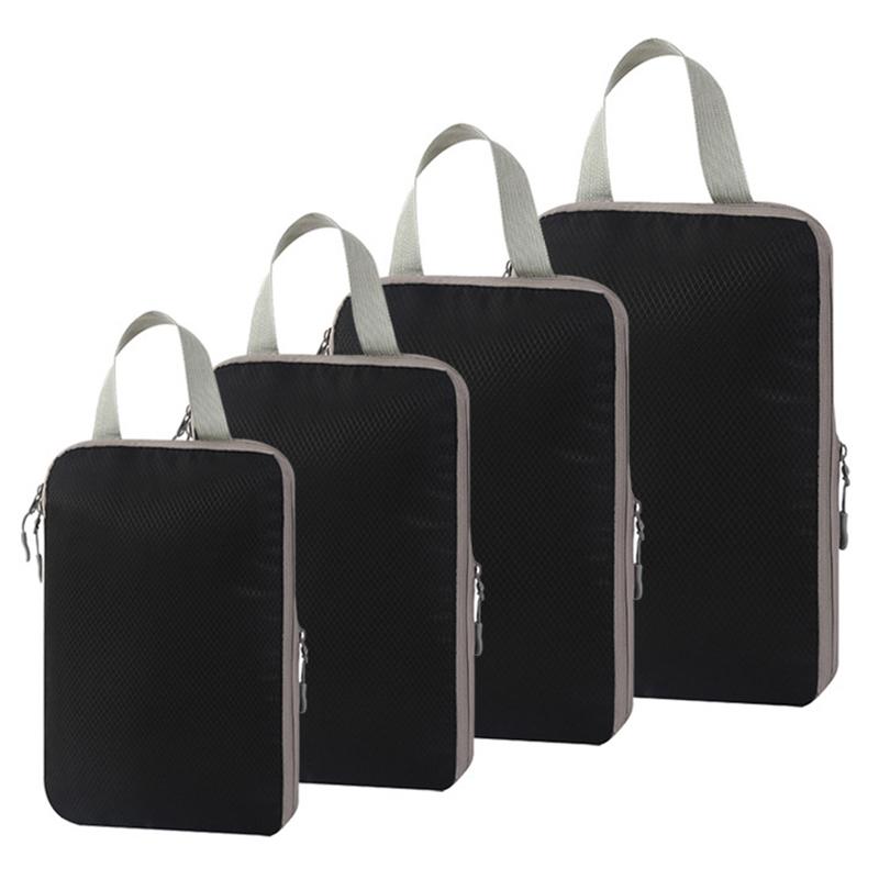 

Комплект из 4 предметов, дорожная компрессионная упаковка, сумка-кубик, портативный чемодан, органайзеры для одежды, водонепроницаемые чехлы для хранения багажа, сумки-ящики