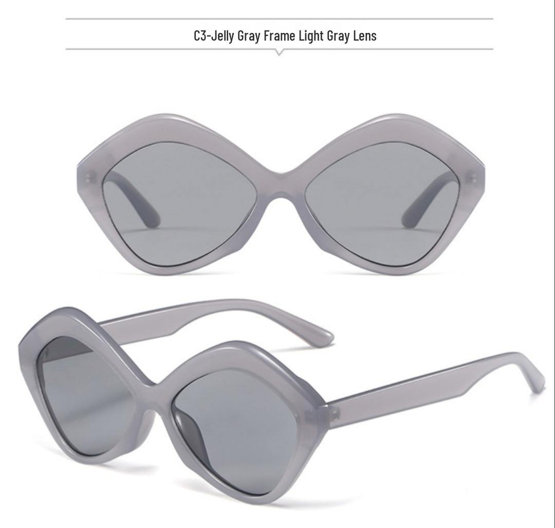 Irregular Polygon Unisex Sunglasses - Retro European & American Fashion Trend, High-End Women s Show Style