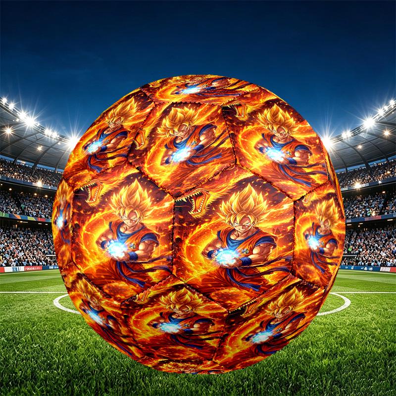 DRAGON BALL Print Size 5 Soccer Ball, PU Wear Resistant Football for Match Training and Daily Practice, Birthday Gift for Soccer Fans