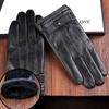 Autumn and Winter Sheepskin Gloves for Men with Plush Velvet Thickened Warmth and Cold Driving Outdoor Riding Three String Touch Screen Gloves