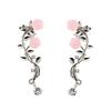 Boucles d'oreilles Magnifiques Boucles d'oreilles Grimpantes Rampantes Rose Fleur Branche