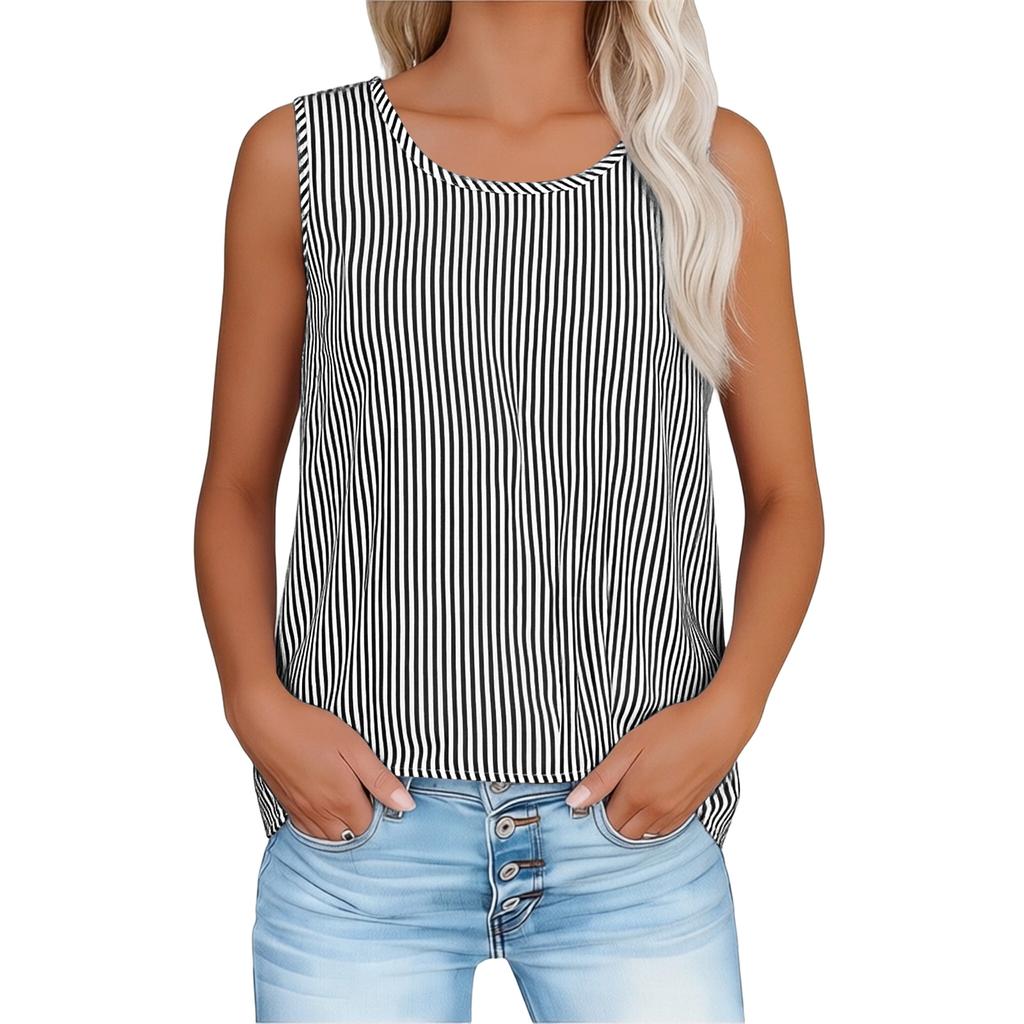 Womens Spring Tops Sleeveless Striped Blouse Summer Shirts for Women Lightweight Casual Tank Womens Summer Shirts
