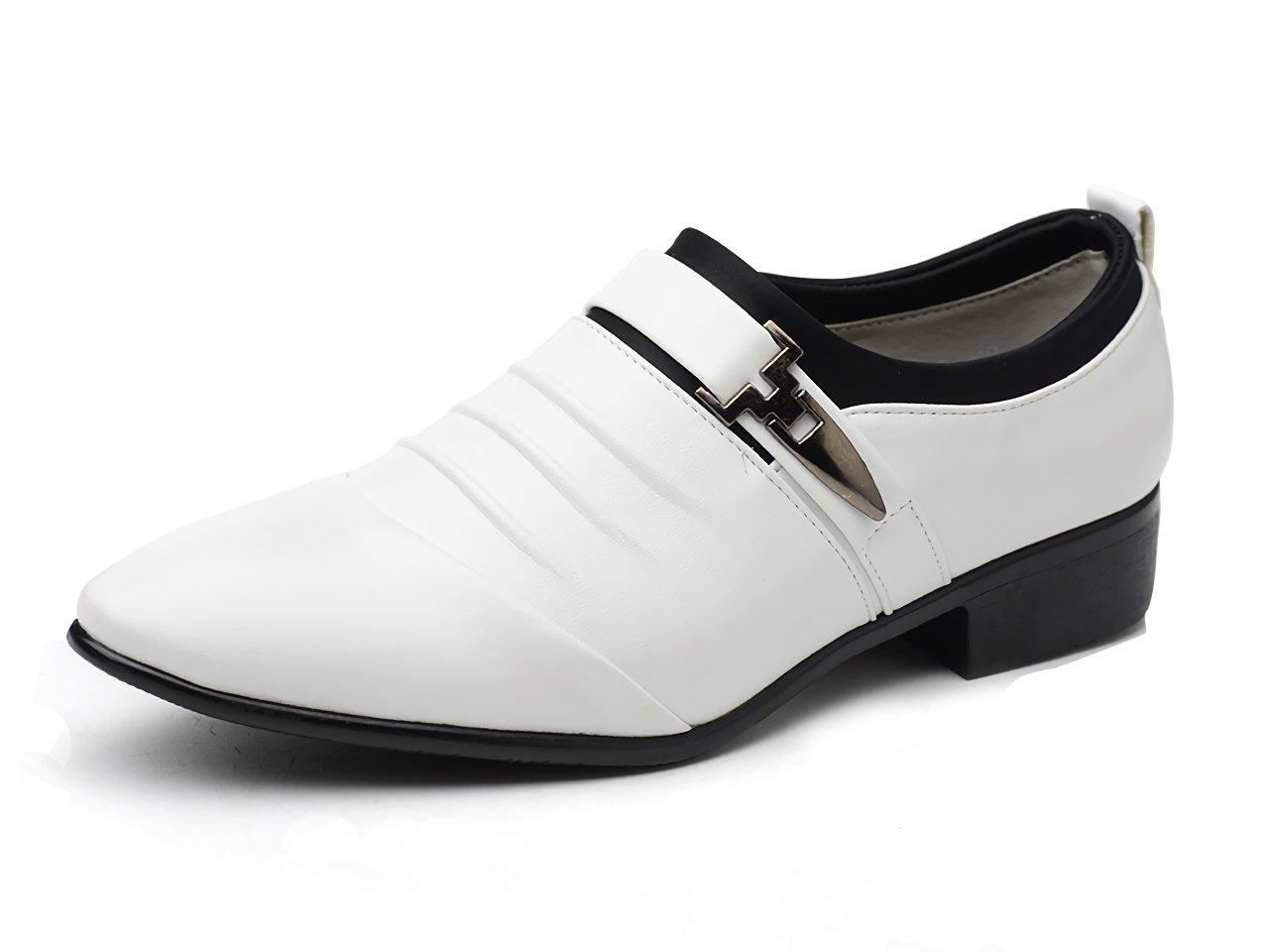 

[Fasunation] Men s Business Shoes, White, Size 29.0cm