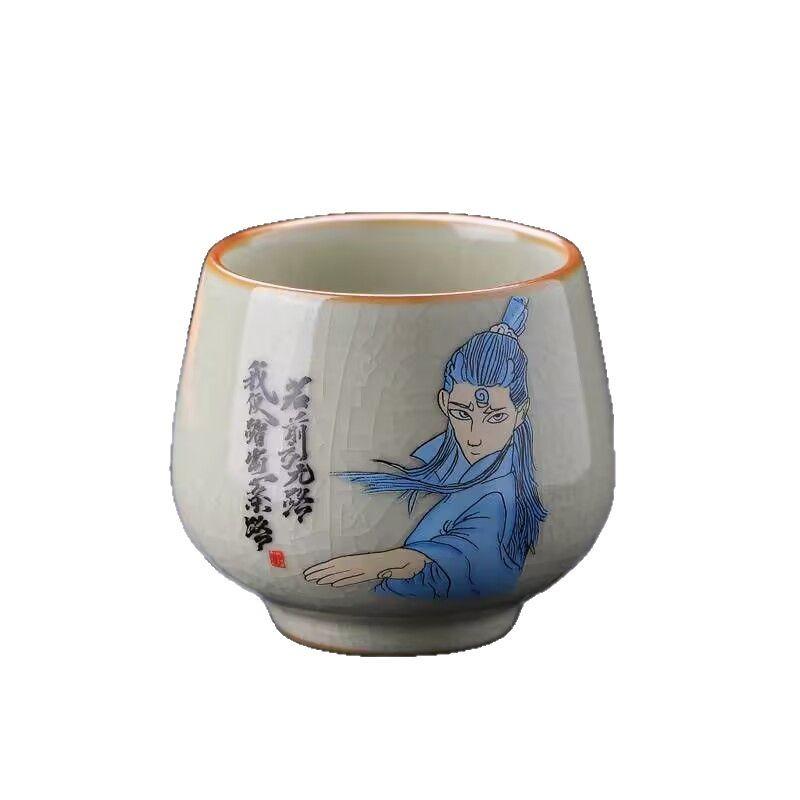 Ru Kiln Nezha Teacup Master Cup High-End Gift For Men And Women Personal Master Cup Figure Gift Tea Set