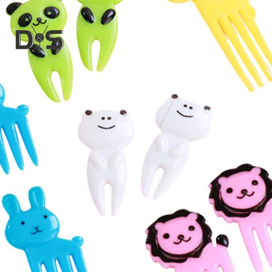 10 Stück zufällige Farbe, wiederverwendbar, langlebig, niedliches Tier-Fruchtstäbchen