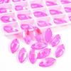 Fluorescent Glass Hand-Sewn Drill, Rose Red Water Drop Satellite Neon Special-Shaped Flat-Bottom Hand-Sewn Stone Diy Rhinestone Jewelry Accessories