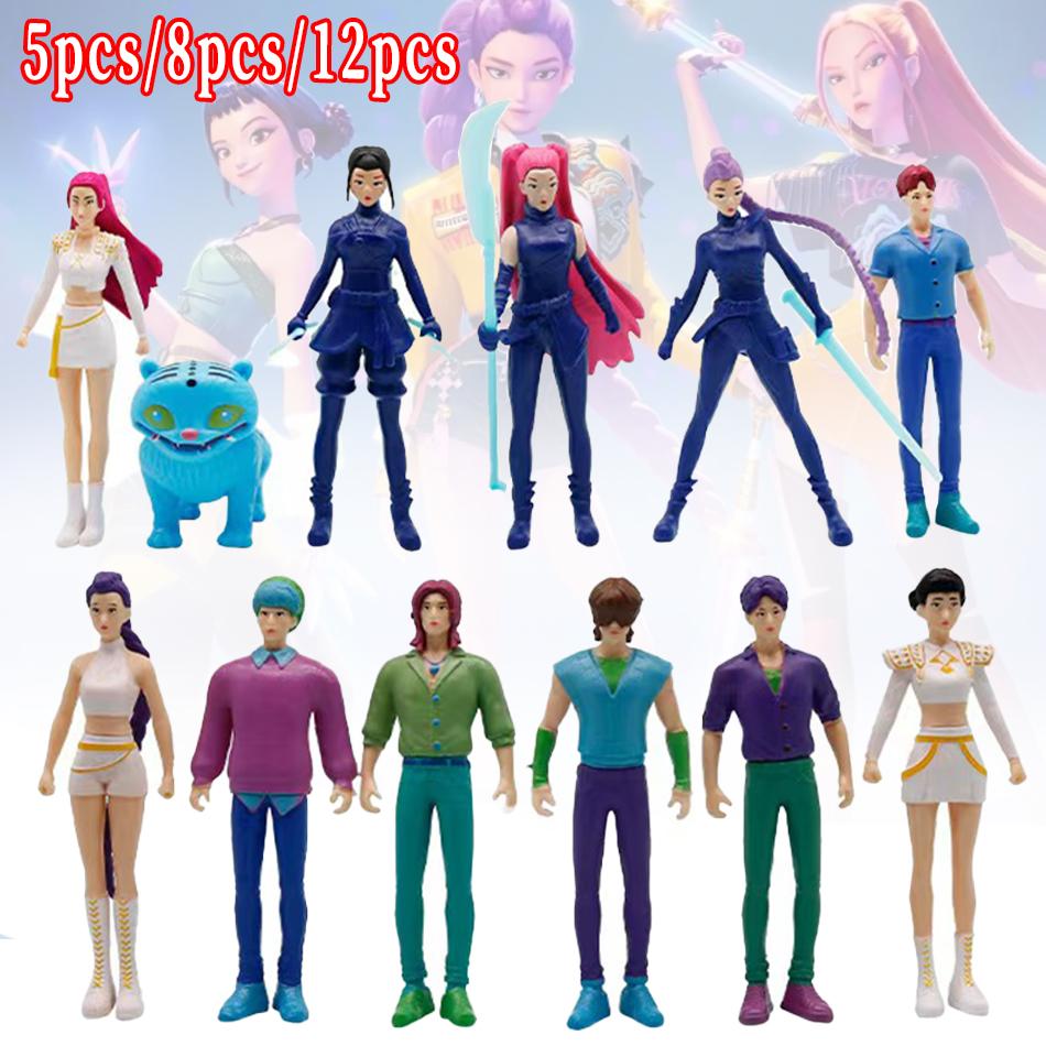 Anime Kpop Demon Hunters Figure K-Pop Demon Hunters Rumi Mira Zoey Tiger Figurine Toy Desk Decoration Statues Ornament Kid Gifts