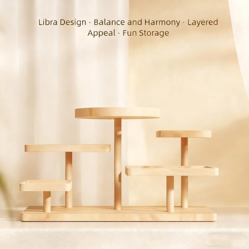 Solid Wood Shelf For Organizing Accessories For Family Use Tiered Display Stand For Jewelry And Ornaments