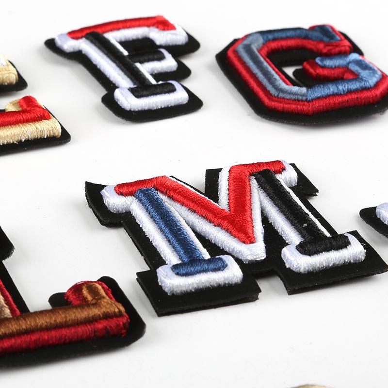 Duoku Embroidery 26 English Letters Three-Dimensional Embroidery Hat Emblem Badge Ironing Velcro Patch Clothing Accessories Cloth Sticker