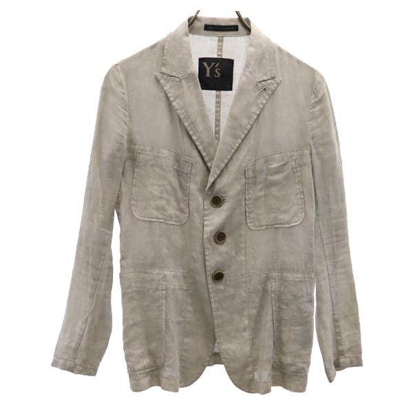 Y's Made in Japan Linen tailored jacket 1 gray Men's Used