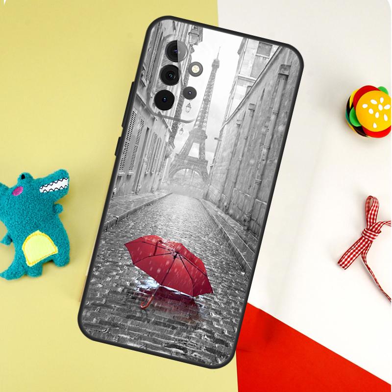 

Red Umbrella Eiffel Tower For Samsung Galaxy A22 A32 A52 A54 A34 A14 A55 A35 A15 A53 A33 A13 A05 A06 A16 Phone Case Samsung A52S 5G