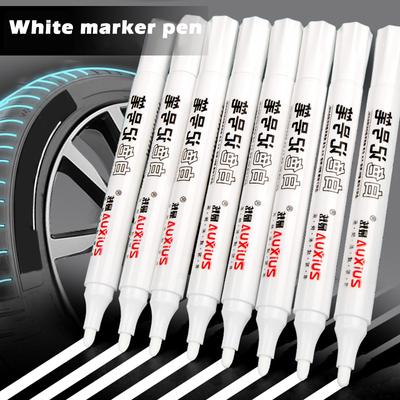 White Marker Pens Set 2.0mm Oily Waterproof White Gel Pen DIY Graffiti Sketching Marker Stationery Writing School Supplies Brush