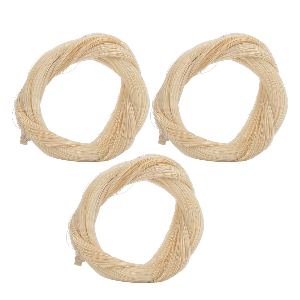 3Pcs Horse Hair for Violin Natural White Replacement Musical Accessories for Viola/Cello