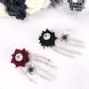 Halloween Skeleton Hand Hairpin Rose Flower Spider Hair Clips Skull Eyeball Day of The Dead Headwear Cosplay Accessory Party Decor
