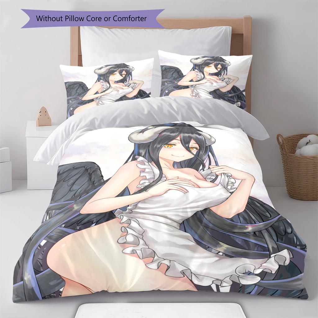 Set Copripiumino Trapuntato con Motivo Anime Federe Decorazione Casa Regalo di Compleanno (1 * copripiumino + 2 * federa, senza nucleo)