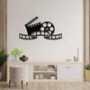 Metal Movie Wall Art Decor, Iron Film Reels Clapperboard Sculptures for Home Garden Courtyard Balcony Indoor Outdoor Durable