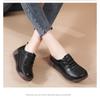 Thick Soled Sloping Heel Leather Casual Sports Shoes for Women