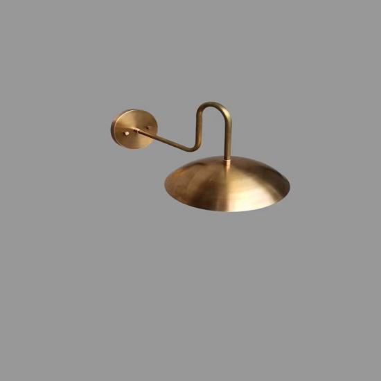 Gooseneck Brass Wall Sconce with Globe — Curved‑Arm Indoor/Outdoor Light Fixture