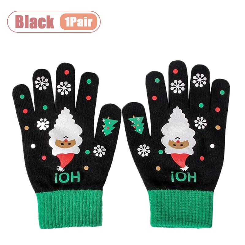 Xiaomi 1-20Pairs Winter Knit Touchscreen Gloves Thermal Wool Lined 5 Finger Unisex Warm Texting Gloves for Kids Adults Christmas Gift