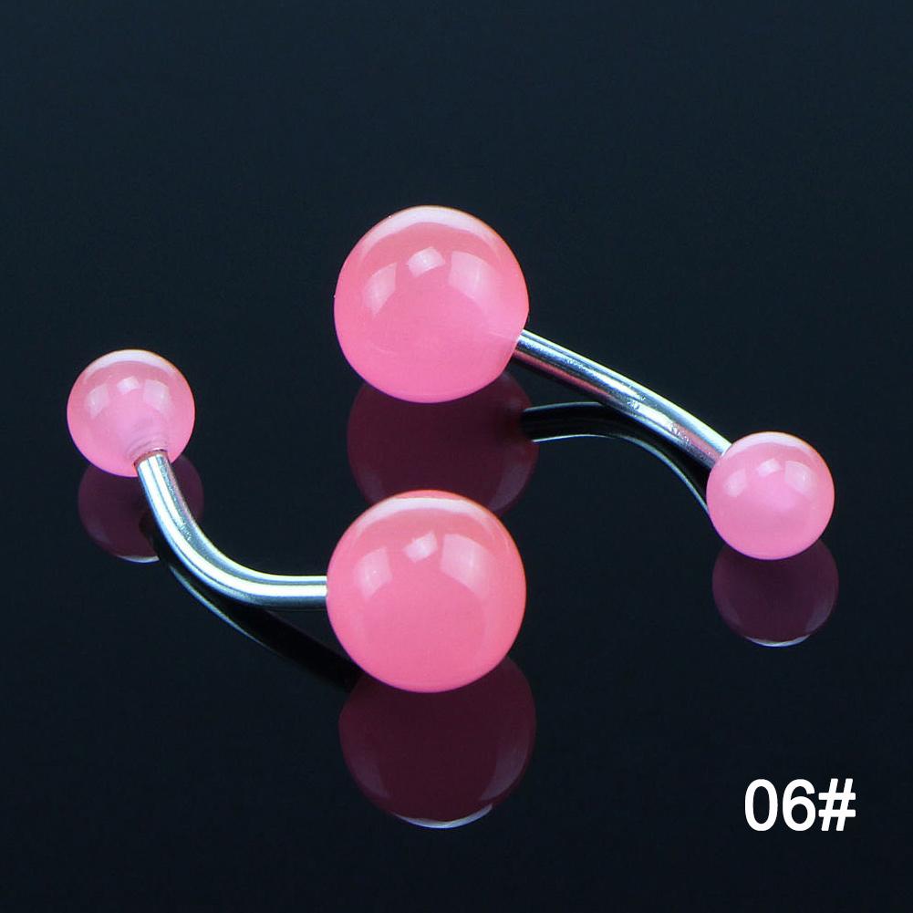 1 Stück 7 Farben Leuchtender Edelstahl Acryl Bauchnabelpiercing Körperschmuck