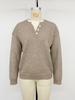 TikTok 2026 Autumn/Winter Gentle Knitwear: Loose Double-Layer V-Neck Two-Piece Sweater for Women