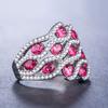 Exaggerated Women'S Zircon Ring Silver Plated Jewelry