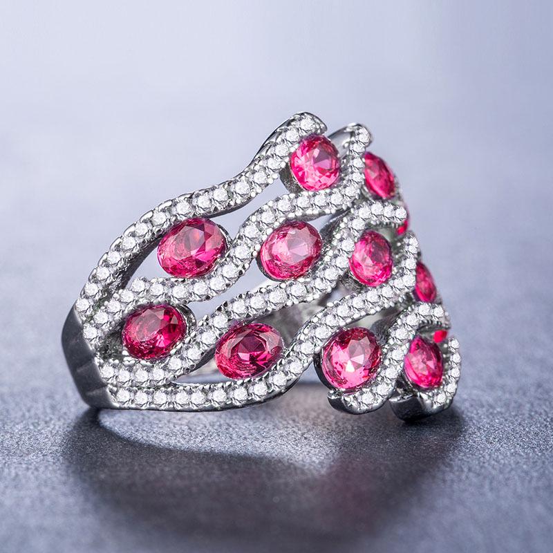 Exaggerated Women'S Zircon Ring Silver Plated Jewelry