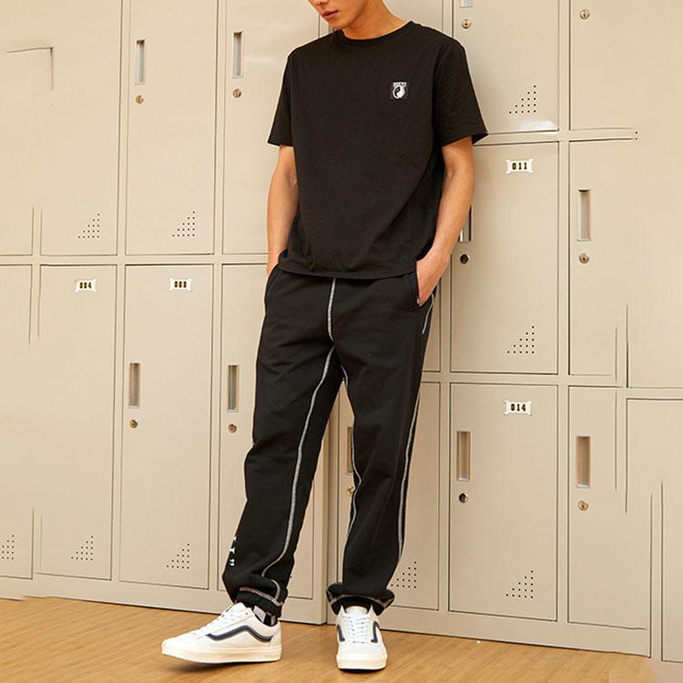 Vans Bagua Pattern Letter Print Loose Short Sleeve T-Shirt Unisex Tops Black VN0A5HAIBLK