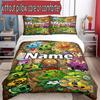 3pcs Duvet Cover Set (1*Duvet Cover + 2*Pillowcase, Without Core), Custom Name Plants VS Zombies Pattern Bedding Set, Home Bedroom Decor Gift