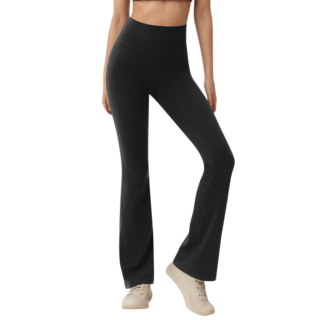 Girls Flare Leggings Kids Bell Bottom Cross High Waisted Dance Yoga Flared Pants