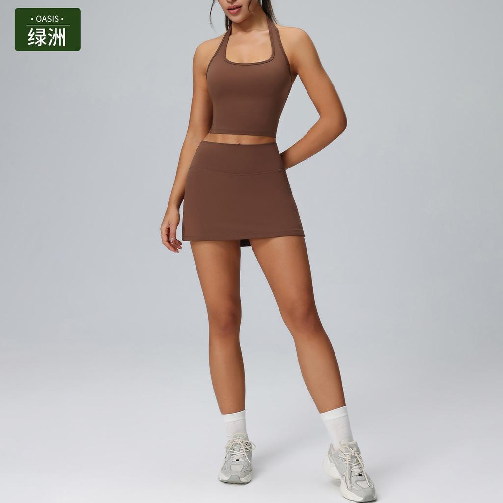 Cross-Border Tennis Skirt Set For Women, Outdoor Training, Badminton Sportswear Set, Running Fitness Wear, Two-Piece Set