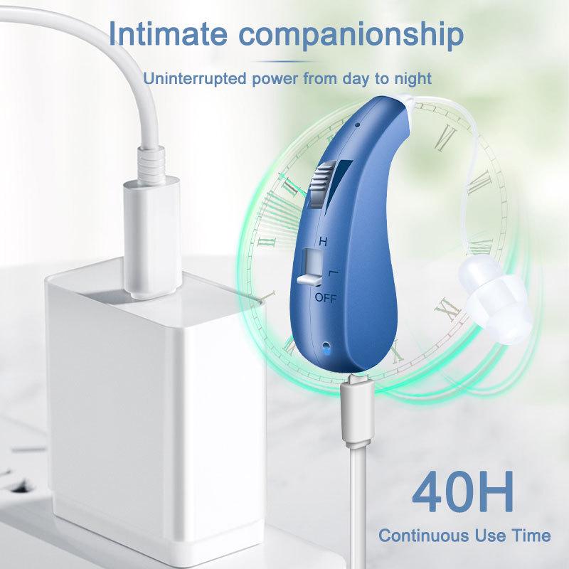 BTE Rechargeable Hearing Aid Pair for Elderly - Overseas Version