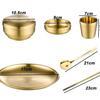 304 Stainless Steel Double-Layer Rice Bowl with Lid - Children's Anti-Scald Insulated Soup & Kimchi Dish, Korean Tableware.