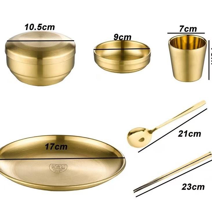 304 Stainless Steel Double-Layer Rice Bowl with Lid - Children's Anti-Scald Insulated Soup & Kimchi Dish, Korean Tableware.