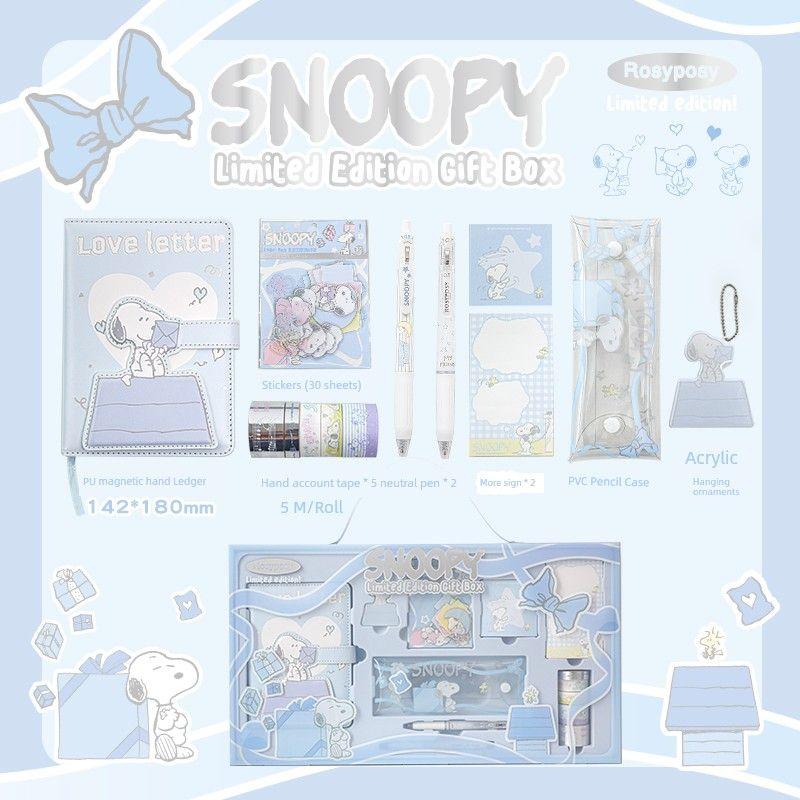 

Rosyposy Soft Girl Journal Book Stationery Suit blue-blue (Satchel stationery Suit gift box)
