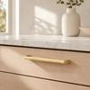 Brass Gold Finish Cabinet Door Handles Minimalist Design Kitchen Handles  For Kitchen Cabinets