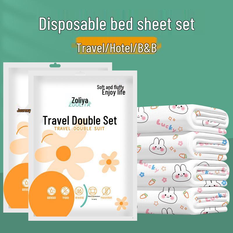 Hotel-Style Disposable Duvet & Pillow Cover Set - Available in Three or Four Pieces for Travel
