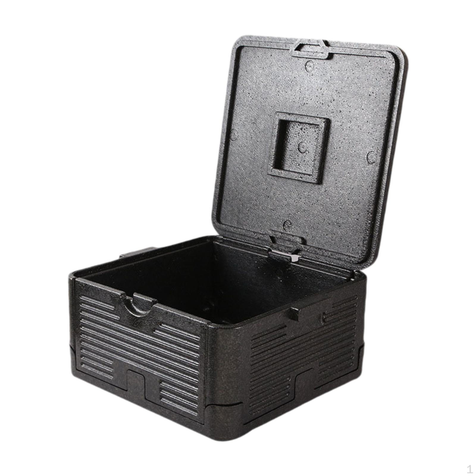 

Складная пенопластовая термоконтейнер для еды с крышкой для пляжа, рыбалки, походов S Black