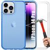 Case and Tempered Glass - BOOLING - iPhone 14 Pro - Blue Silicone - Flexible - Optimal Protection