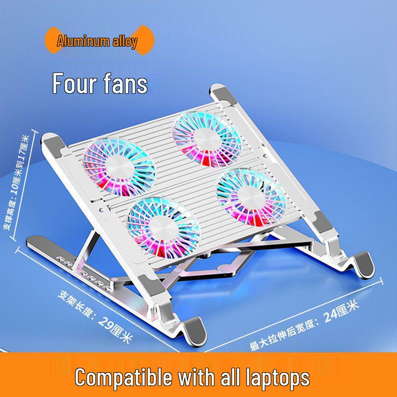 Aluminum Alloy Laptop & Tablet Cooling Stand with Fan - Foldable Design