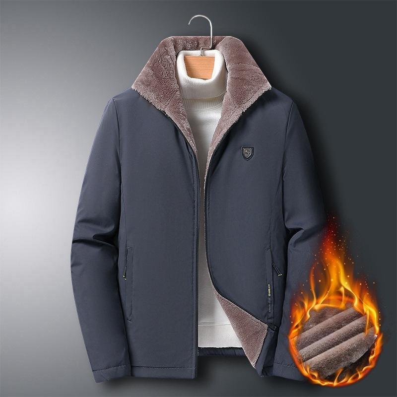 

Осенне-зимние бархатные куртки для мужчин среднего и пожилого возраста, зимние бархатные утепленные куртки для мужчин 5XL серый